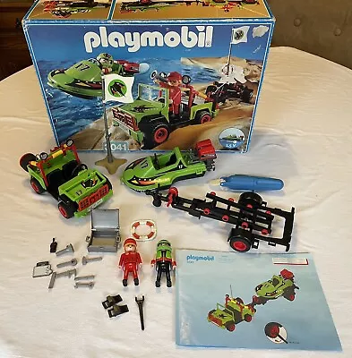 Buy Playmobil 3041 Complete - Off Road Jeep Speed Boat With Motor & Trailer Figures • 20£