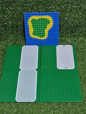 Buy LEGO 16x16 Base Plate Green Space Road Pirate Island Blue Water Genuine X5 • 13.99£