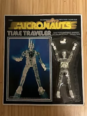 Buy Vintage Micronauts Time Traveler Figure Silver Clear Carded MOC Mego Airfix 1976 • 154.95£