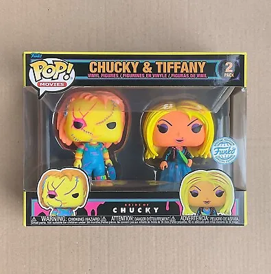 Buy Funko Pop Bride Of Chucky - Chucky & Tiffany Black Light 2-Pack + Free Protector • 54.99£