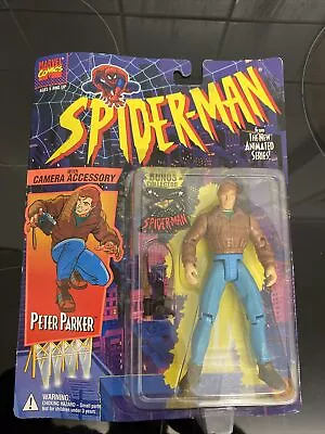 Buy Spiderman Animated Series 1994 Peter Parker Toybiz Figure • 35£