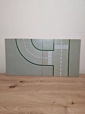 Buy Lego Town - 2 X 32x32 Road Plates – 1 T-Junction & 1 Curved – Vintage Pieces • 10.99£