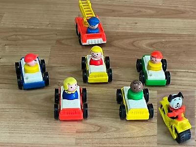 Buy Vintage Fisher Price Little People Cars, Fire Truck And Bike • 3£