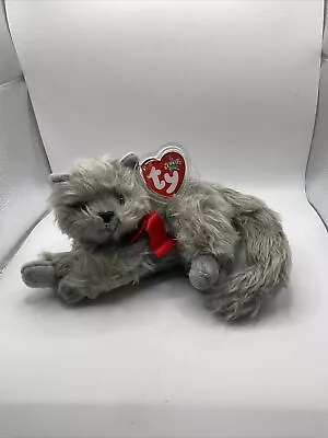 Buy Ty Beanie Babies Beani The Grey Persian Cat With Tag In  Plastic Protector • 9.99£