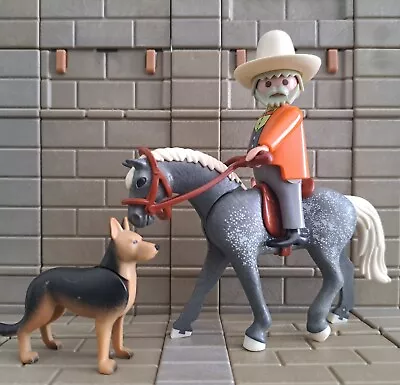 Buy Playmobil Rider, Horse & Dog - Grandfather/Western/Victorian/House/Farm/Cowboy • 9.99£