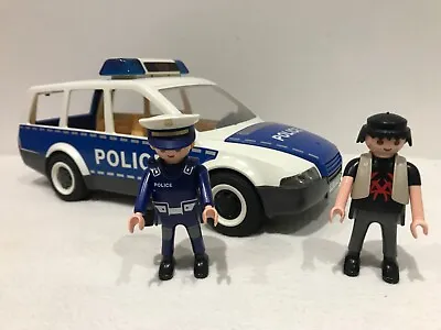 Buy Playmobil Police Car With Lights Vintage Figures Policeman And Robber • 9.99£