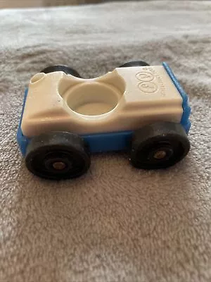 Buy Vintage Fisher Price Little People Blue White Toy Car Push Along • 2.99£