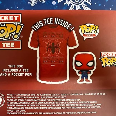 Buy Marvel Spider-Man  Xmas Pocket Pop! & Tee Bundle Kids Large T-Shirt Age 10 - 11  • 9.99£
