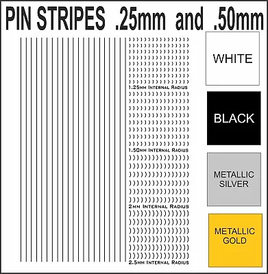Buy Pin Stripe Sets, Water Slide Transfers, Model Kit Decals Dolls House Planes Cars • 9.95£