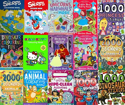 Buy Childrens Colouring Books Activity Disney Dinosaurs Princess Unicorns Narwhals • 3.99£