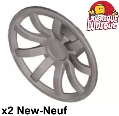 Buy LEGO 2x Wheel Rim Cover Trims Hub Cap 9 Spoke 24mm D Silver/Flat Silver 62701 • 2.04£