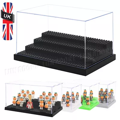 Buy 3/4 Steps Building Blocks Acrylic Display Case For Minifigures Box Dustproof UK • 21.49£