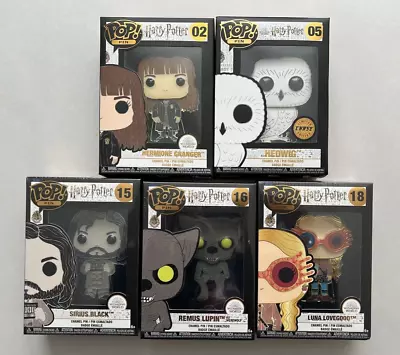 Buy Funko Pop Pin Harry Potter Sirus 15 Remus Lupin 16 Luna 18 Hedwig 5 Hermione 2 • 49.99£
