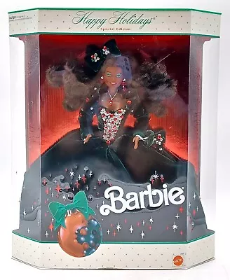 Buy 1991 Happy Holidays Barbie Doll / African American / Mattel 2696, NrfB • 112.91£
