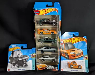 Buy Hot Wheels Fast & Furious 5 Pack 2023 + Tooned Dodge Charger And Toyota Supra. • 19.99£