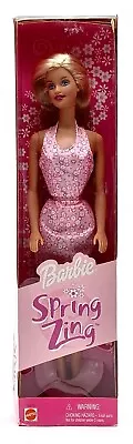 Buy 2001 Spring Zing Barbie Doll In Pink Dress With Floral / Mattel 56075, NrfB • 36£