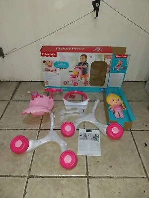Buy Fisher Price Princess Stroll Along Musical Walker & Doll Stroller Baby Gift Set • 35£