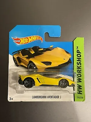 Buy Lamborghini Aventador J Yellow Hot Wheels Workshop Short Card • 7.99£