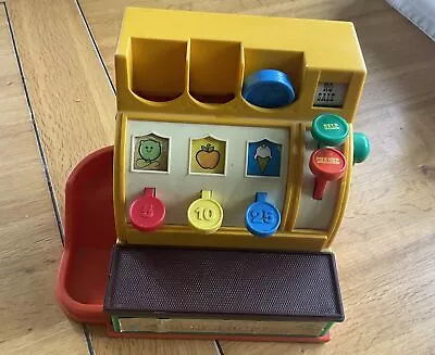 Buy Vintage 1974  Retro Fisher Price Cash Register Till  Working With One Blue Coin • 15£