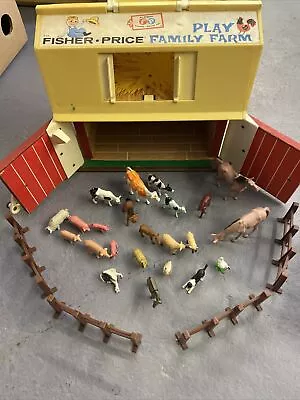 Buy 1967 Vintage Fisher Price Carry Along Farm With Vintage Farm Animals • 24£