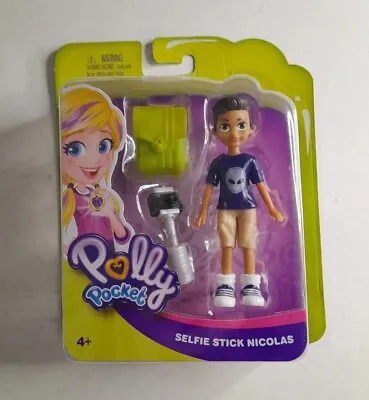 Buy New Mattel Polly Pocket Selfie Stick Nicolas 3.5  Toy Figure Accessory Set Boxed • 9.99£