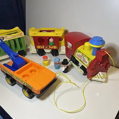 Buy Vintage 1970s Fisher-Price Circus Train & Tow Truck! With People - Carnival • 0.99£