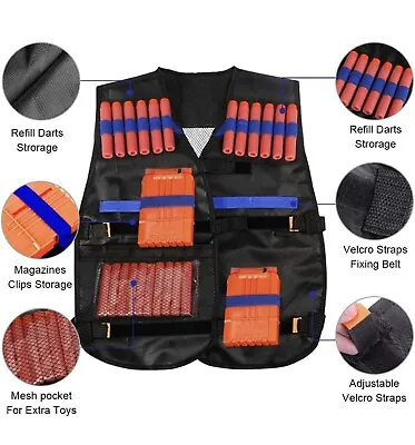 Buy Kids Tactical Vest Kit For Nerf Guns N-Strike Elite Series With Refill • 6.99£