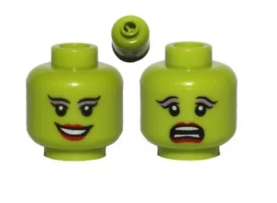 Buy Lego Part Lime Green Minifigure, Head Dual Sided Alien Female - Oola - Star Wars • 23.08£
