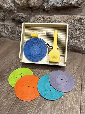 Buy Vintage Fisher Price Music Box/Record Player With 5 Discs • 15£