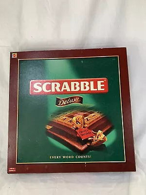 Buy Scrabble Deluxe Board Game Mattel Rotating Board Wooden Pieces • 59.99£