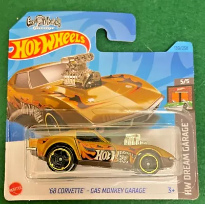 Buy Hot Wheels 1968 Corvette Gas Monkey Garage Gold Drag Mint Short Card 128 • 4.99£