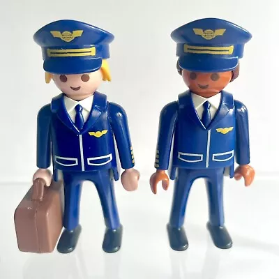 Buy Playmobil Airline Pilots Captain & Co-Pilot Aeroplane Pilots Figures • 4£