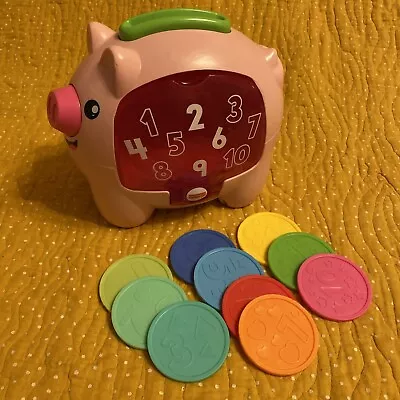 Buy Fisher Price Laugh & Learn Smart Stages Piggy Bank Money Pig 10 Coins Counting • 12.95£