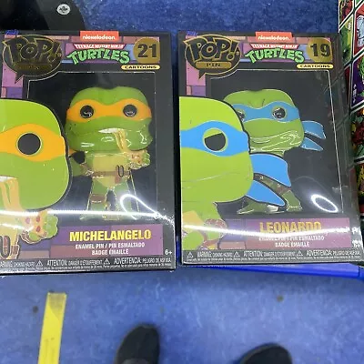 Buy Michelangelo & Leo Teenage Mutant Ninja Turtles - Funko Pop! Pin #21 • 21.99£
