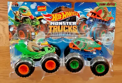 Buy Hot Wheels Monster Trucks 2 Pack Swamp Battle Duck N Roll Vs Piran-ahhh New • 20£