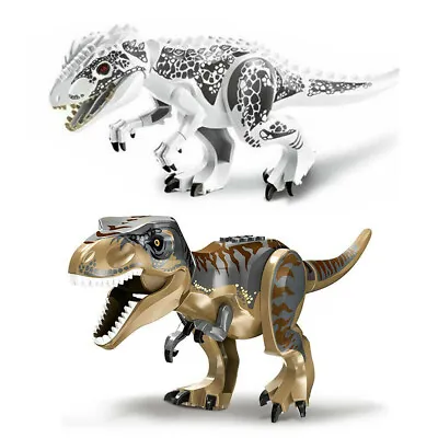 Buy 2 Pcs Large Dinosaur Figure Big Size Indominus T Rex Blocks Fit Le-go Toy Gift • 11.19£