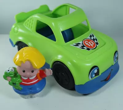 Buy Fisher-Price Little People Green  Happy Land Race Car & Figure 6 Inches • 9.95£