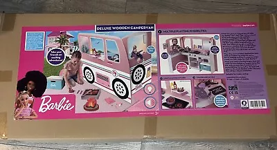 Buy Barbie Deluxe Wooden Campervan Pretend Play Playhouse With Accessories • 47.99£