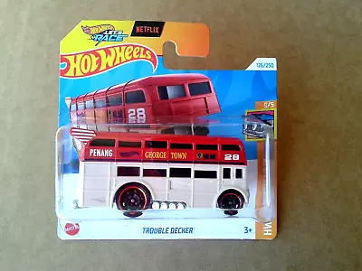 Buy Hot Wheels - Trouble Decker, Red & Cream Bus, New 2024 • 2.50£