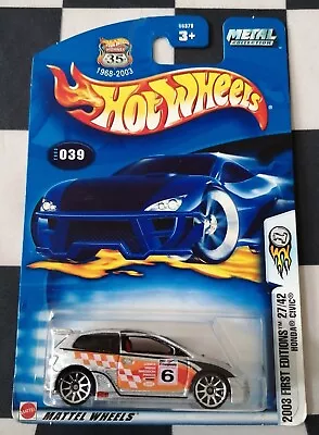Buy Hot Wheels 2003 First Editions Honda Civic Long Card #039 Protector Included  • 24.99£
