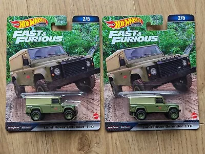 Buy Pair Of HOT WHEELS FAST And FURIOUS 2023 LAND ROVER DEFENDER 1/64 Real Riders • 12.99£