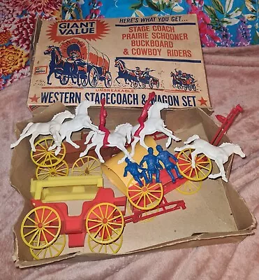 Buy Mego Giant Value Western Stagecoach & Wagon Set In Box Toy Soldier 54mm #46 • 70.87£