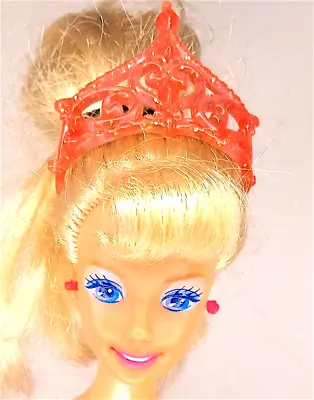 Buy BARBIE 90s Pink Orange Glitter Crown Headband B588 • 7.21£