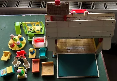 Buy 1970's Fisher Price Play Family School House , With Many Accessories, Well-used • 5£