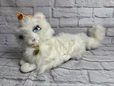 Buy Large Barbie White Cat Plush Persian Serafina Blue Eyes Crown Mattel 2004 Talkin • 17.86£