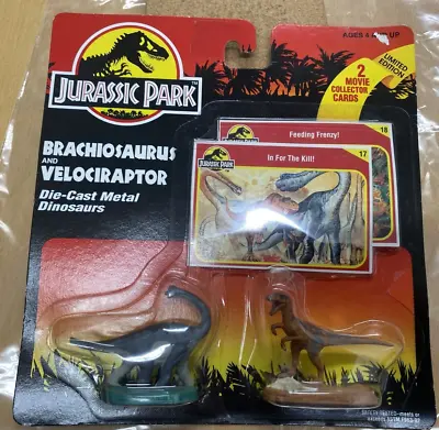 Buy AE360 Jurassic Park Die-Cast Dinosaurs 2 Pack Brachiosaurus & Velociraptor MOSC • 15£
