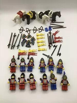 Buy Vtg Lego 6080 Lion Knights Castle Figures Weapons Horses Crusaders Plumes • 80£