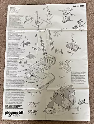 Buy Playmobil Pirate Ship 3550 *Instruction Sheet Only*. Original From 1980s - Good • 2.50£