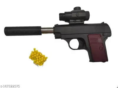 Buy Long Toy Gun Pistol Black For Kids With 8 Round Reload And 6 Mm Plastic BB • 18.88£