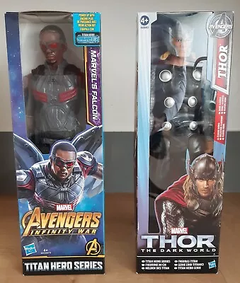 Buy Marvel Hasbro Titan Hero Series Thor And Falcon Figures Avengers  • 10£